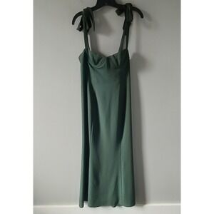 Park & Fifth Women's Size Small Harlowe Dress Green Tie Strap Lined Ankle Length